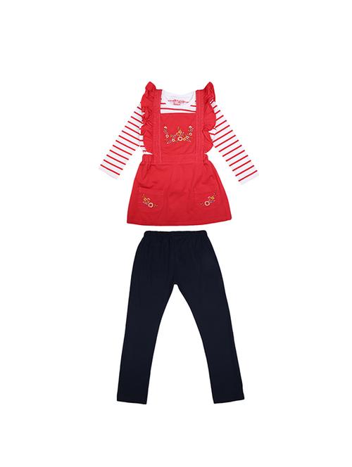 girls striped round neck casual set - 19296568 - Very Small Image - 1