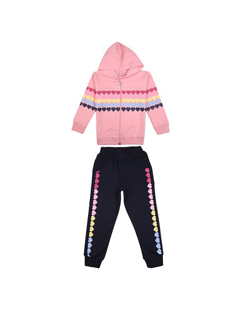 girls hooded round neck casual set - 19296572 - Very Small Image - 1