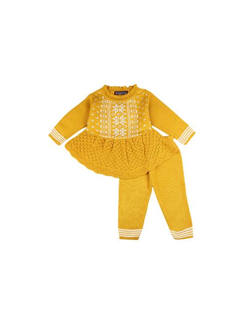 girls self designed round neck casual set - 19296586 - Very Small Image - 1