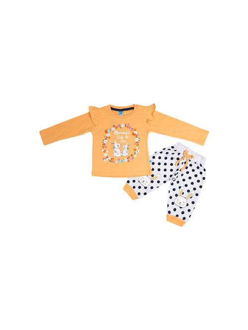 girls printed round neck casual set - 19296604 - Very Small Image - 1