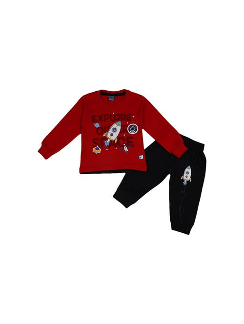girls printed round neck casual set - 19296609 - Very Small Image - 1