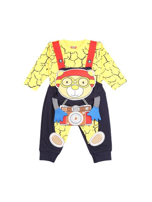 girls printed full length dungaree set - 19296650 - Very Small Image - 1