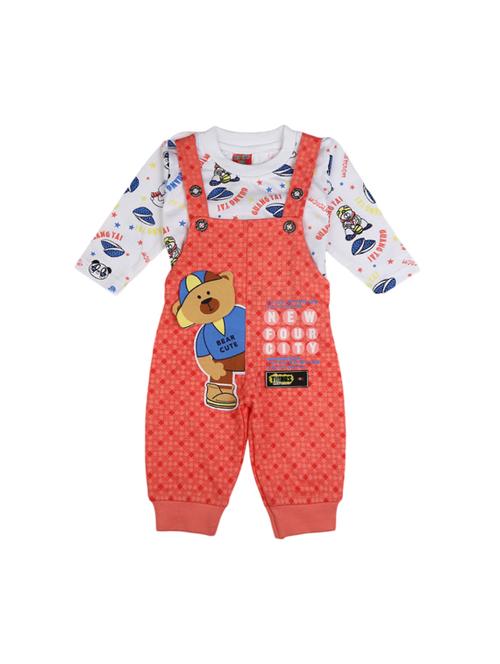 girls printed full length dungaree set - 19296652 - Very Small Image - 1