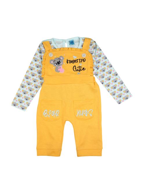 girls printed full length dungaree set - 19296710 - Very Small Image - 1