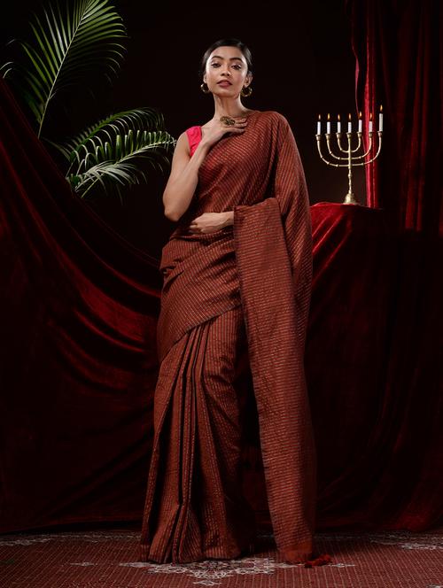 self designed woven saree with blouse - 19297373 - Very Small Image - 1