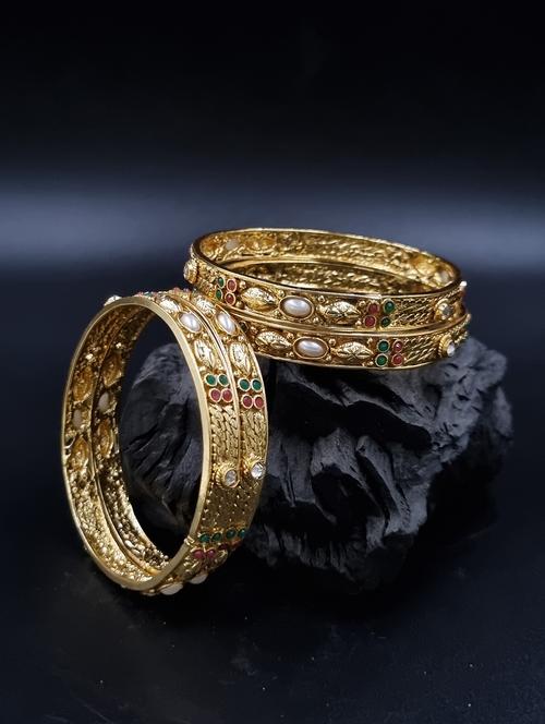 gold plated bangle set - 19297831 - Very Small Image - 1