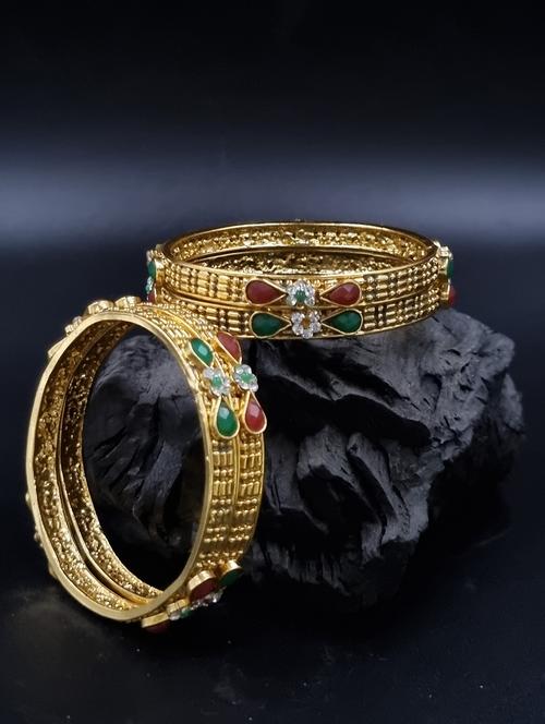 gold plated bangle set - 19297838 - Very Small Image - 1