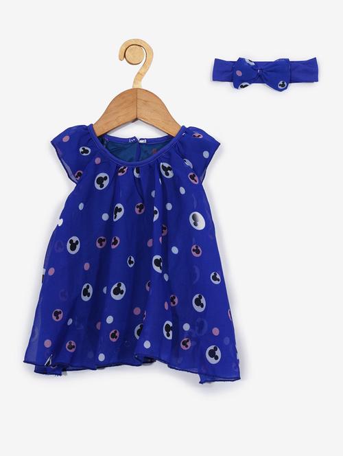 girls round neck cap sleeve frock - 19298219 - Very Small Image - 1