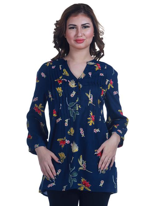florals printed asymmetric top - 19298418 - Very Small Image - 1