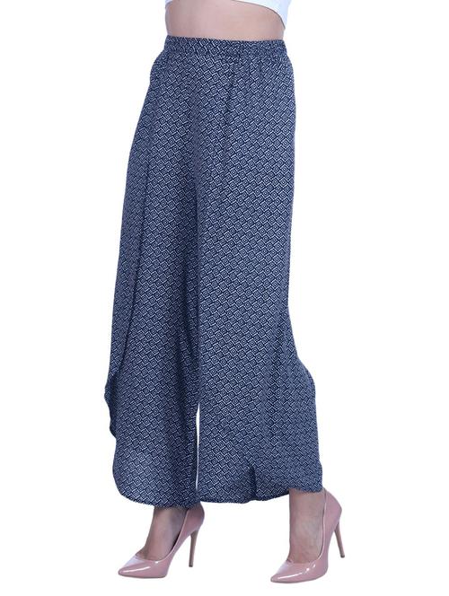 dark blue printed palazzo - 19298624 - Very Small Image - 1