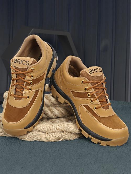 tan mesh & synthetic lace up boots - 19298842 - Very Small Image - 1