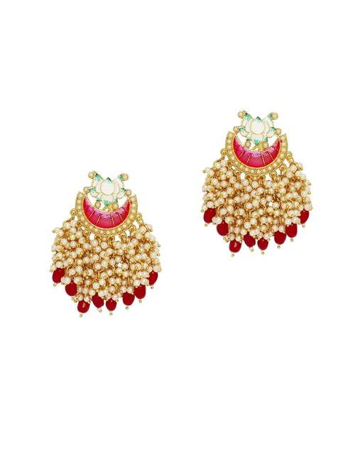 gold plated metal drop earring - 19299174 - Very Small Image - 1