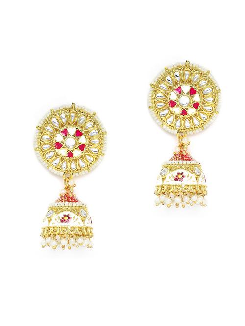 gold plated metal jhumka earring - 19299251 - Very Small Image - 1
