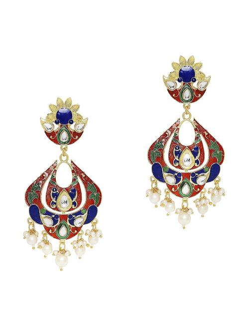 gold plated metal chandballi earring - 19299260 - Very Small Image - 1