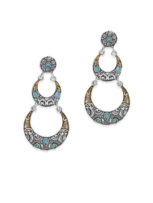silver plated metal chandballi earring - 19299274 - Very Small Image - 1
