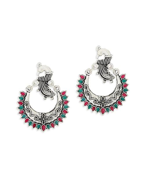 silver plated metal chandballi earring - 19299280 - Very Small Image - 1