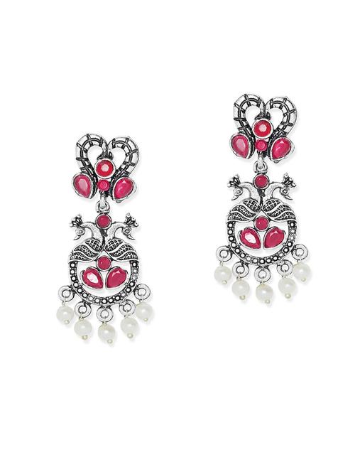 silver plated metal drop earring - 19299293 - Very Small Image - 1