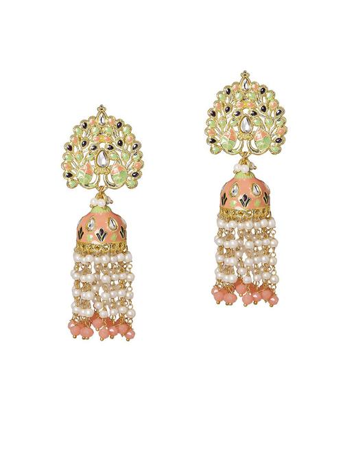 gold plated metal jhumka earring - 19299296 - Very Small Image - 1