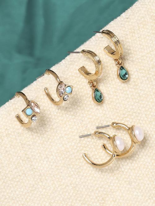 multi colored metal combo earring - 19299324 - Very Small Image - 1