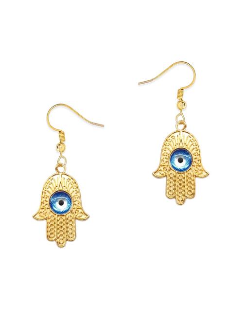 gold plated metal drop earring - 19299337 - Very Small Image - 1