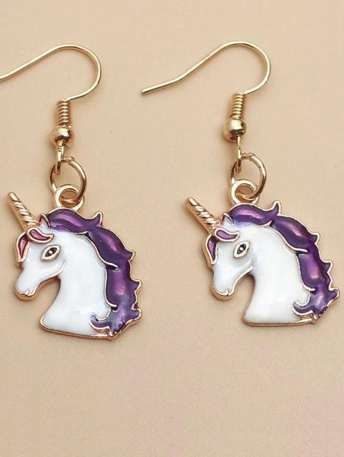 unicorn metal drop earring - 19299370 - Very Small Image - 1