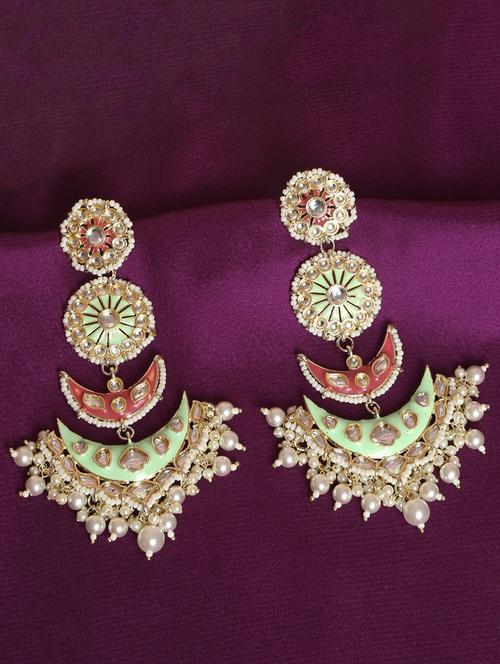 multi colored metal chandballi earring - 19299425 - Very Small Image - 1