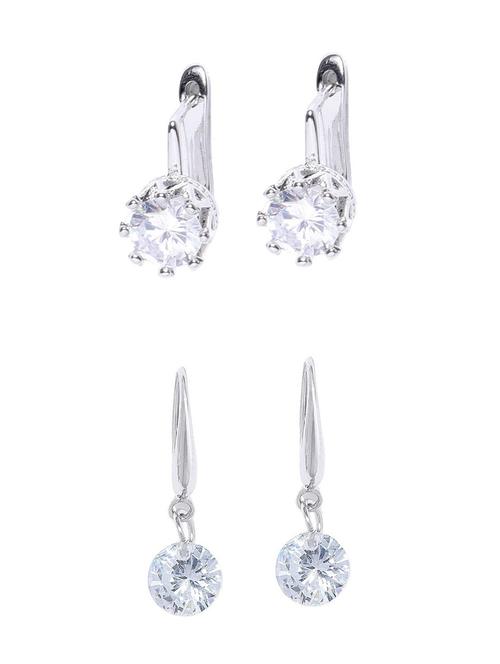 silver metal combo earring - 19299469 - Very Small Image - 1