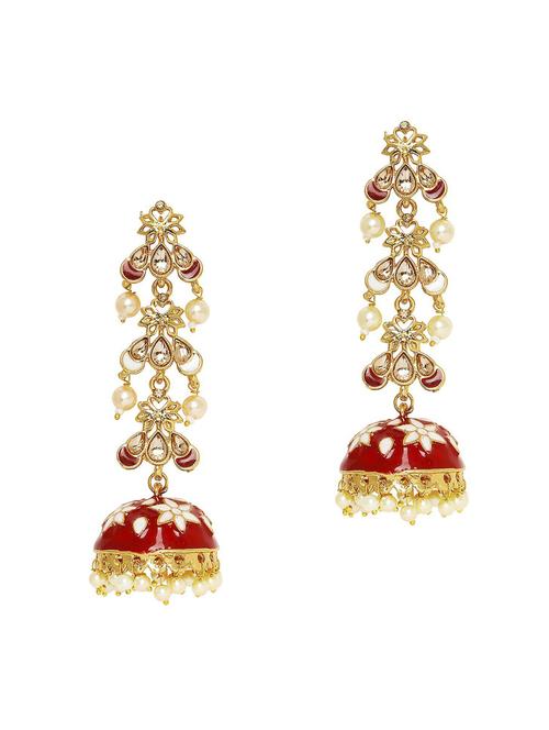 multi colored metal jhumka earring - 19299478 - Very Small Image - 1