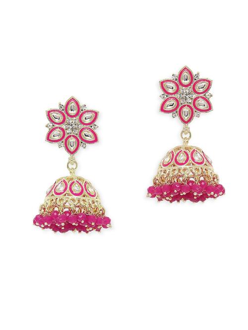 gold plated jhumka - 19299514 - Very Small Image - 1