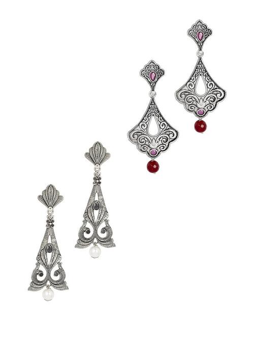 silver metal drop earring - 19299592 - Very Small Image - 1