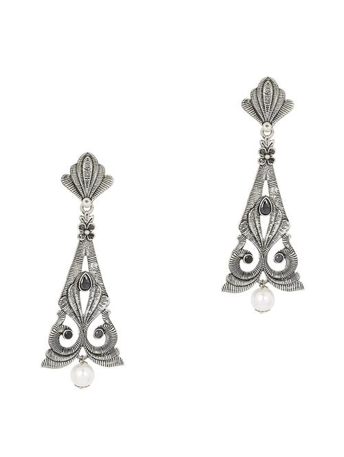 silver metal drop earring - 19299598 - Very Small Image - 1