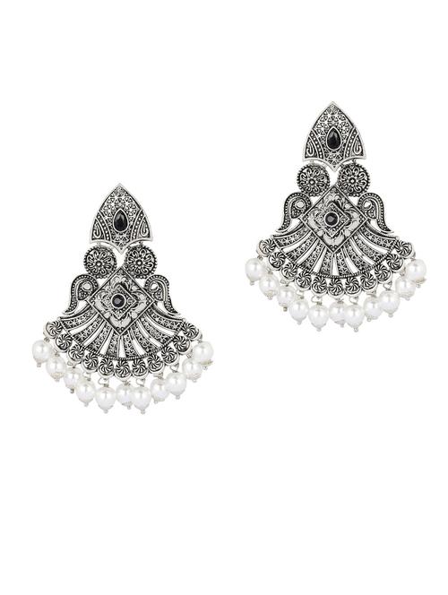 silver metal drop earring - 19299611 - Very Small Image - 1