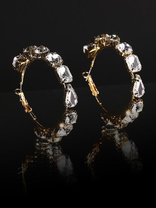 gold metal hoop earring - 19299626 - Very Small Image - 1