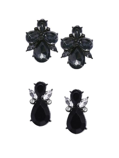 black stone studs earring - 19299633 - Very Small Image - 1