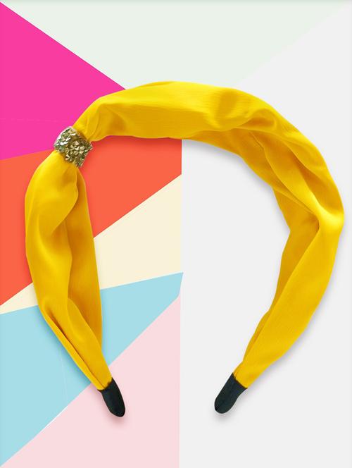 yellow cotton blend hairband - 19299964 - Very Small Image - 1