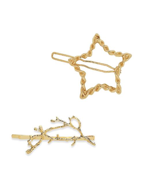 gold plated metal hair clips - 19300020 - Very Small Image - 1