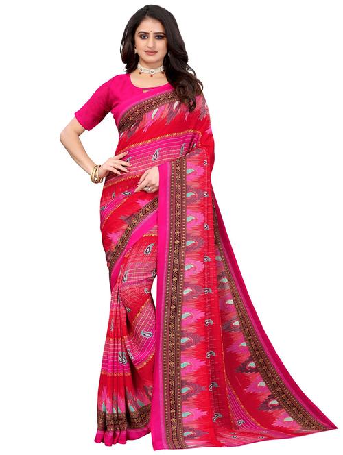 paisley printed saree with blouse - 19300115 - Very Small Image - 1
