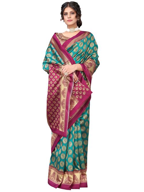 women printed saree with blouse - 19300243 - Very Small Image - 1