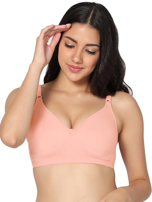 pink hosery tshirt bra - 19300321 - Very Small Image - 1
