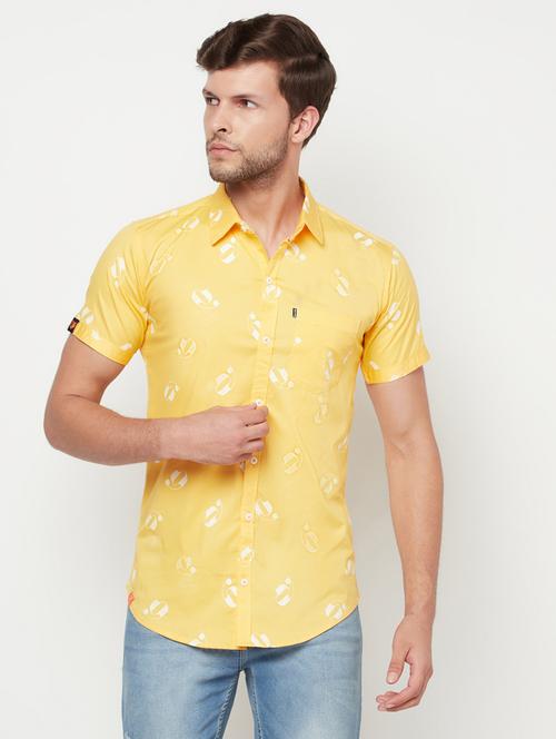 yellow cotton casual shirt - 19300342 - Very Small Image - 1