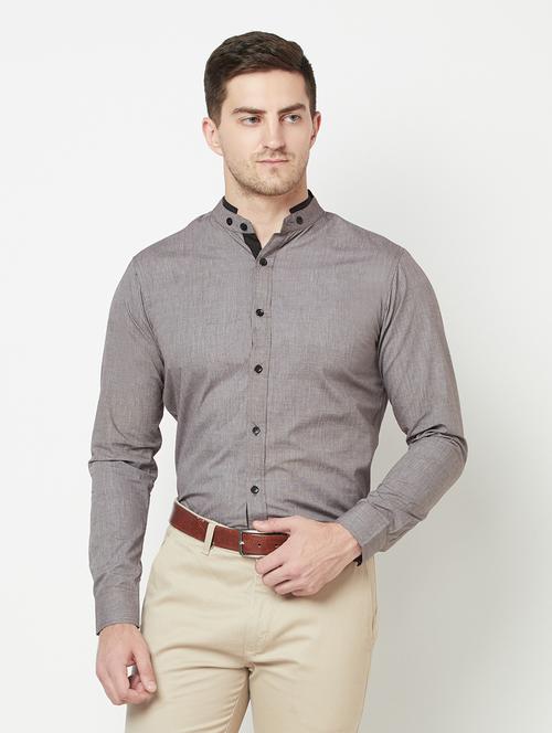 grey solid shirt - 19300392 - Very Small Image - 1