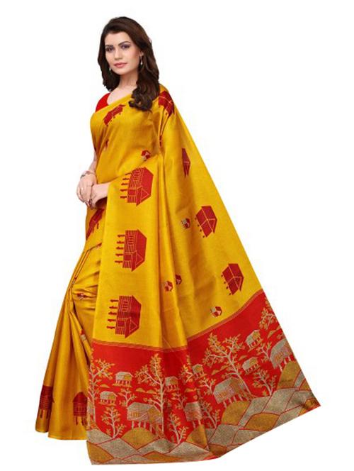 contrast border printed saree - 19300539 - Very Small Image - 1