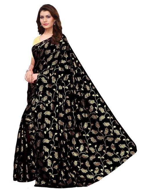 foil printed woven saree with blouse - 19300540 - Very Small Image - 1