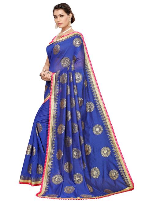 ethnic motif printed saree with blouse - 19300550 - Very Small Image - 1