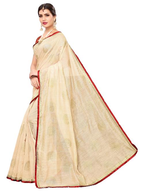 ethnic motif printed saree with blouse - 19300551 - Very Small Image - 1