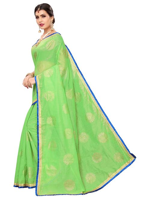 ethnic motif printed saree with blouse - 19300552 - Very Small Image - 1