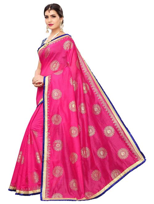 ethnic motif printed saree with blouse - 19300555 - Very Small Image - 1
