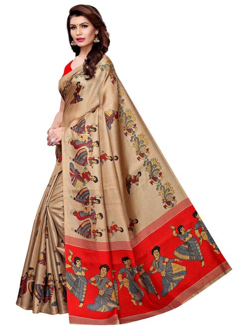 contrast border printed saree - 19300567 - Very Small Image - 1