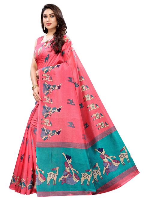 contrast border printed saree - 19300574 - Very Small Image - 1
