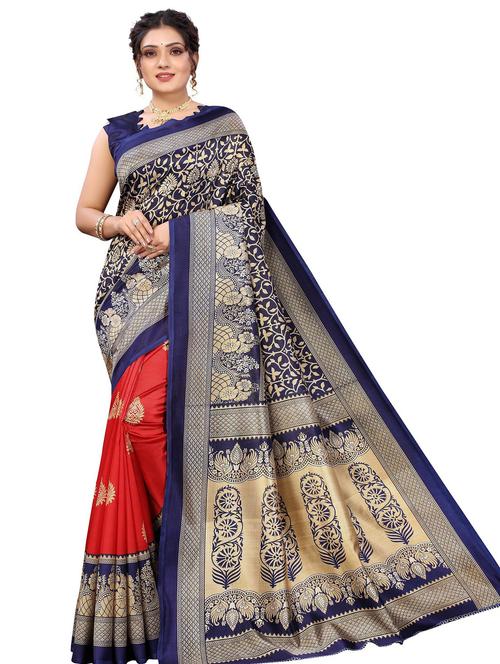 red zari work saree - 19300694 - Very Small Image - 1